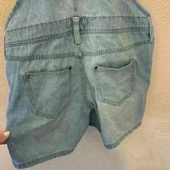Lei denim short overalls sz S y2k 90s light wash casual western cowgirlcore long - Picture 9 of 11